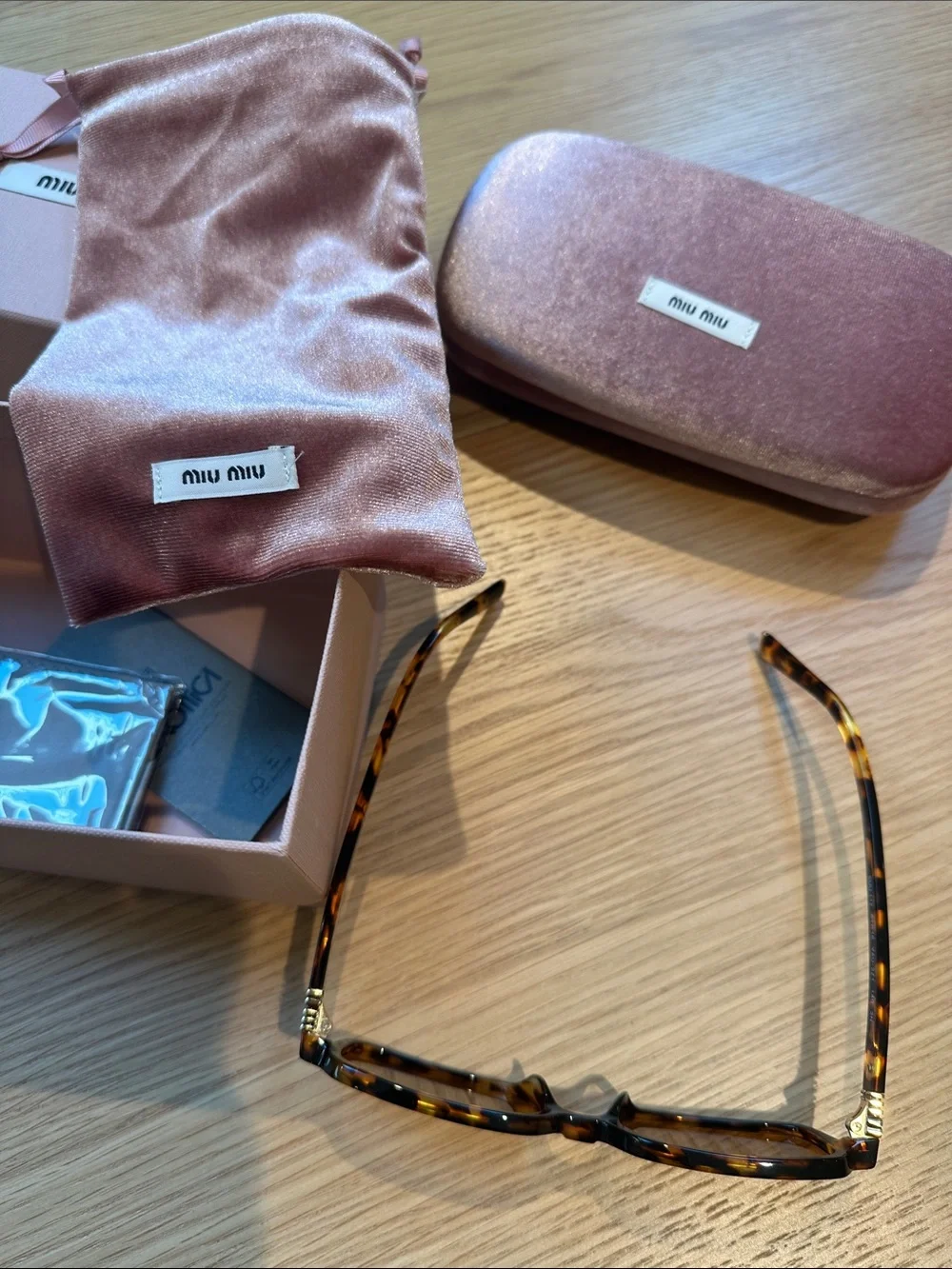 Miu Miu Tortoiseshell Rectangular Women's Sunglasses with Brown Lenses